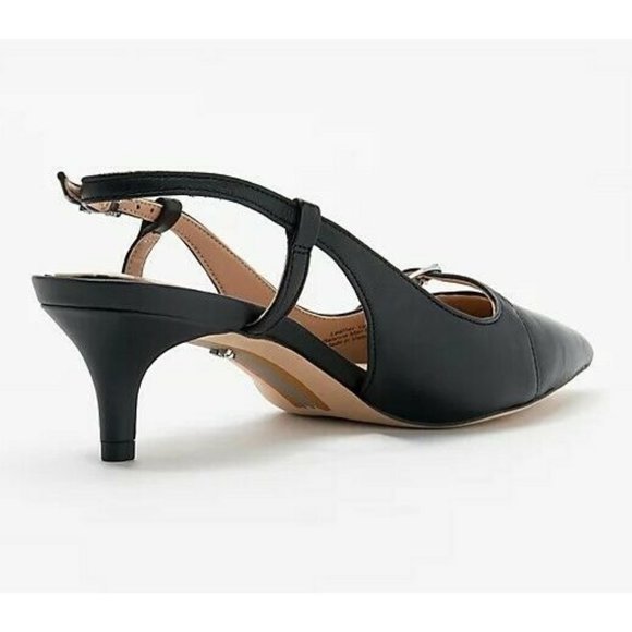 Sam Edelman Leather Slingback Pumps Denia Black Heels Shoes Women sz 5 NEW - Picture 2 of 7